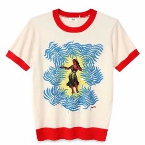 Chic Women's Sweater with Red and Blue Accents